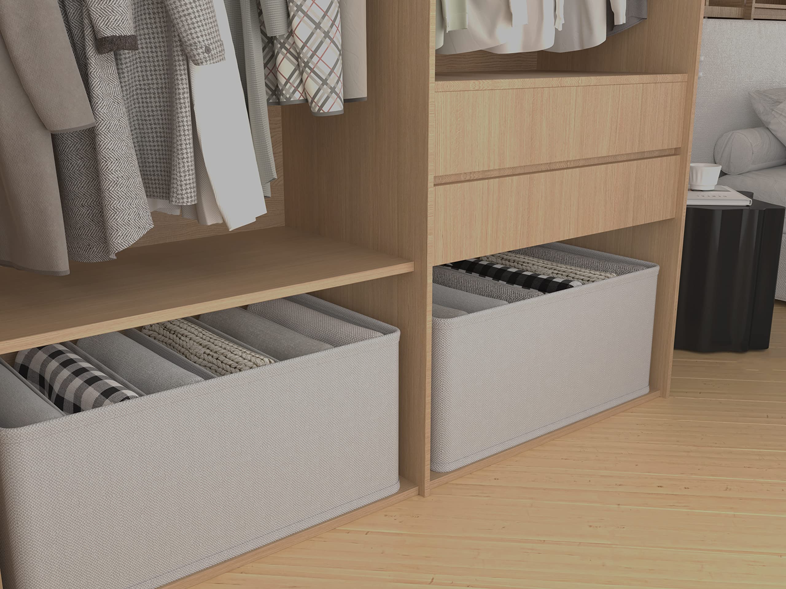 Organizador Armario 3 Piezas 8 Compartimentos 38x28x20cm Plegable Cajas