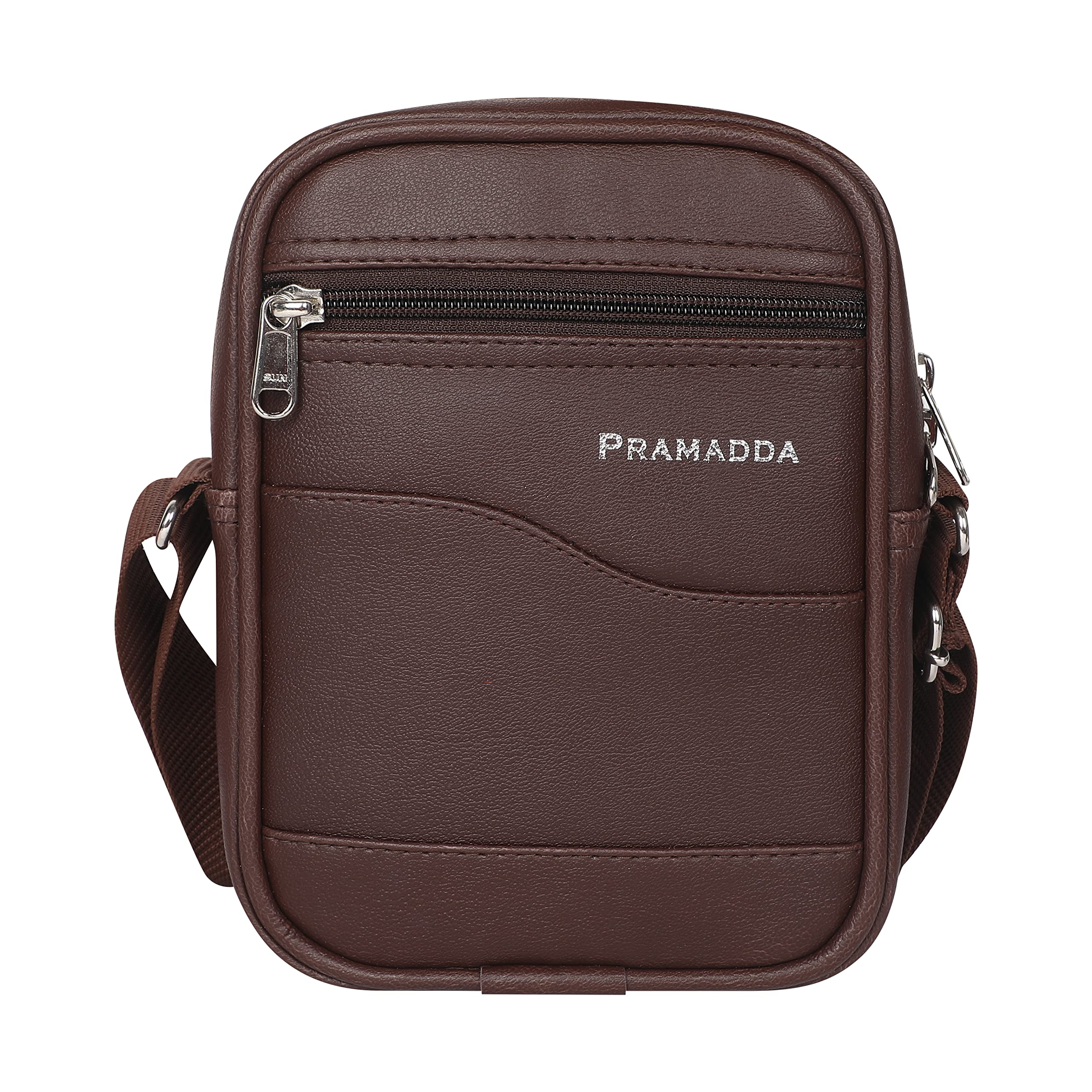 pramadda pure luxury Fancy Leather sling bag for small size for travel crossbody chest bags for men | side bag for men stylish passport holder sling cash bags for men Mini Sling-picture-10