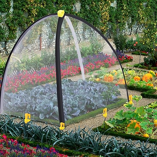 Miniatura 6 de Cubierta de barrera de insectos de 35 x 35 x 39 pulgadas, cubierta de malla para proteger insectos y pájaros con estacas para proteger las plantas y