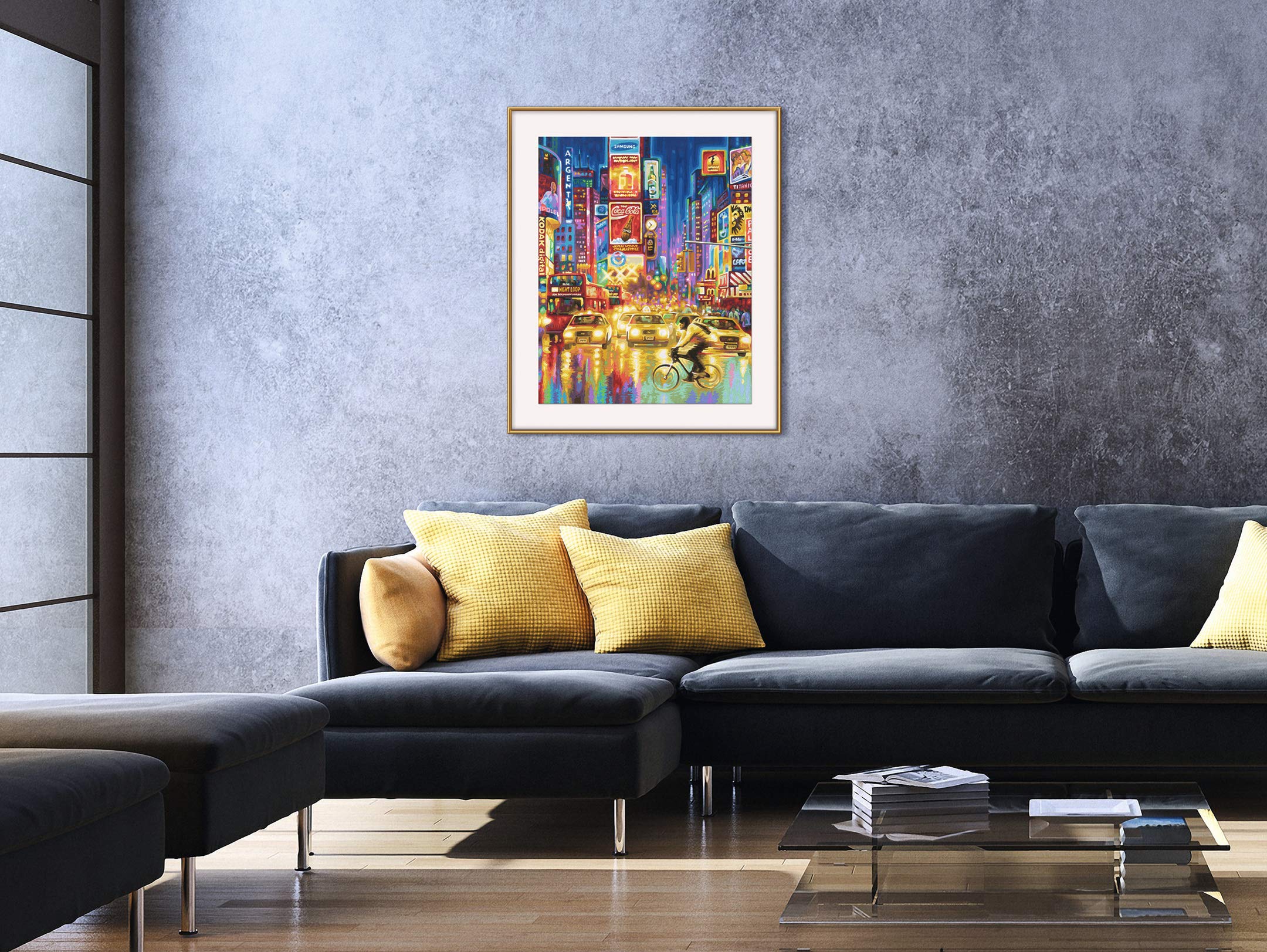Schipper 609130815 Malowanie według numerów - New York Times Square - obrazy dla dorosłych, łącznie z pędzlem i farbami akrylowymi, 40 x 50 cm