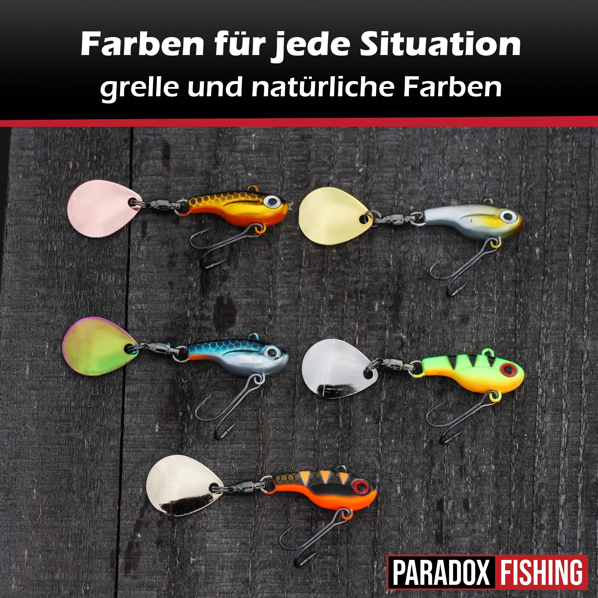 Paradox Fishing Infinity Jig Spinner zestaw 5 sztuk 5 g/8 g/14 g/21 g – spin jig do łowienia okonia, przynęty na sandacze, szczupaki, przynęty spinningowe, przynęty na okonie