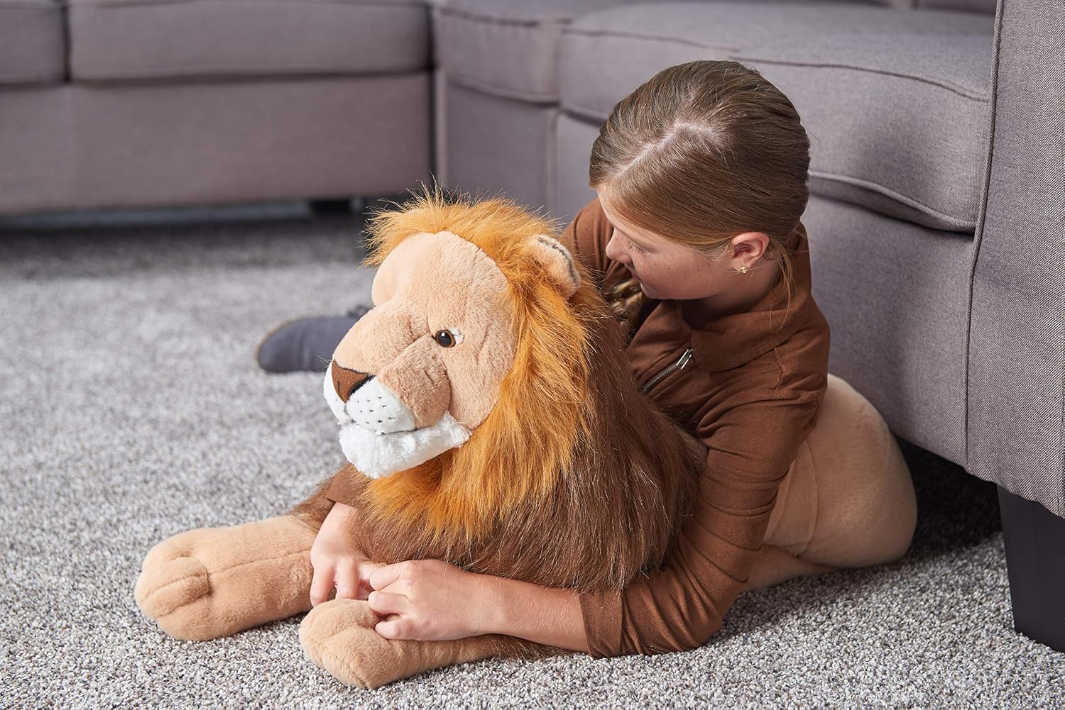 Wild Republic Jumbo Lion Plush, Giant Stuffed Animal, Plush Toy, Gifts for Kids, 30"