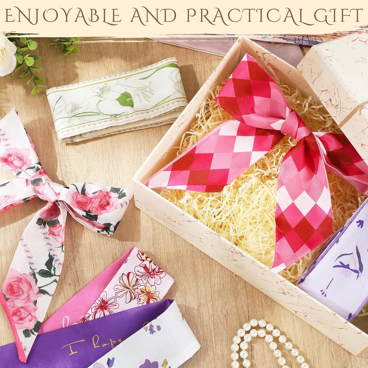 Bulk Purse Scarf Headband for Women Hair Purse Scarf Handbag Neck Ribbon for Christmas Women Headband Gift - Image 5