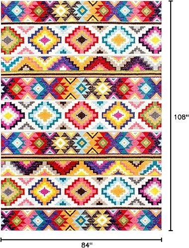 Miniatura 2 de nuLOOM Ritzy - Alfombra retro contemporánea, 2 pies 5 pulgadas x 8 pies, multicolor