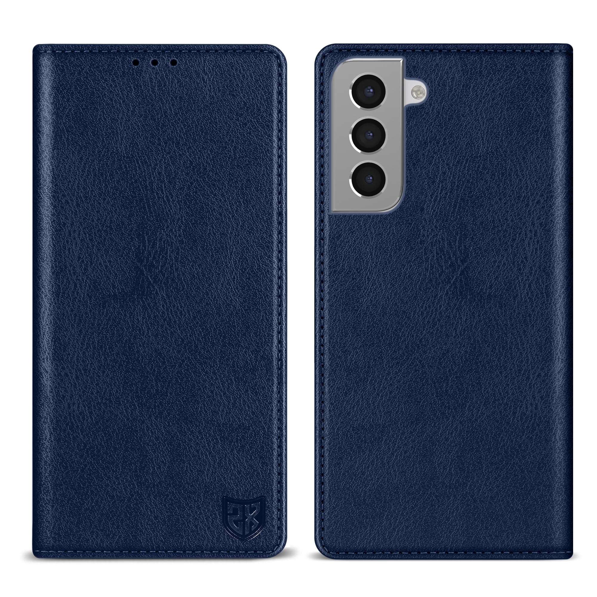 ZZXX for Samsung Galaxy S21 Wallet Case Strong Magnetic 6.2 inch,Blue