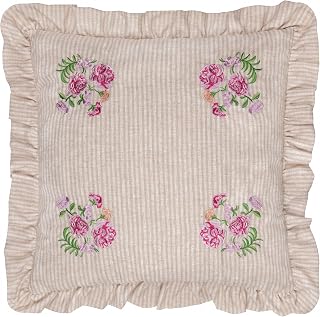 Wylder Martha Embroidered Ruffle Cushion Cover - Pink - 50x50cm