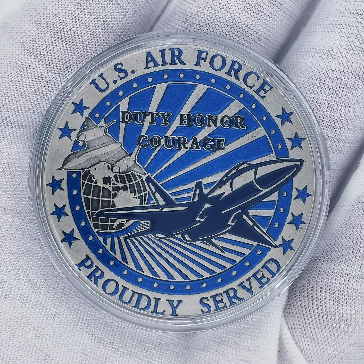 US Air Force Military Challenge Coin - Duty Honor Courage & We Own The Skies Coins