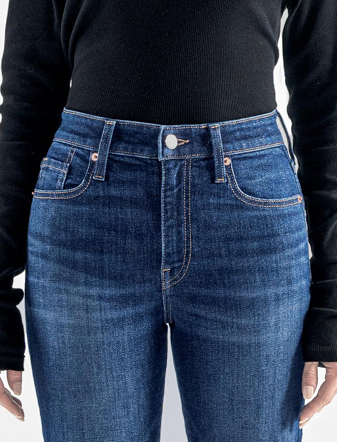 Flare Jeans for Women - Mid Waisted Fly Denim Bell Bottom Pants - Premium Women Flare Jeans - Image 3