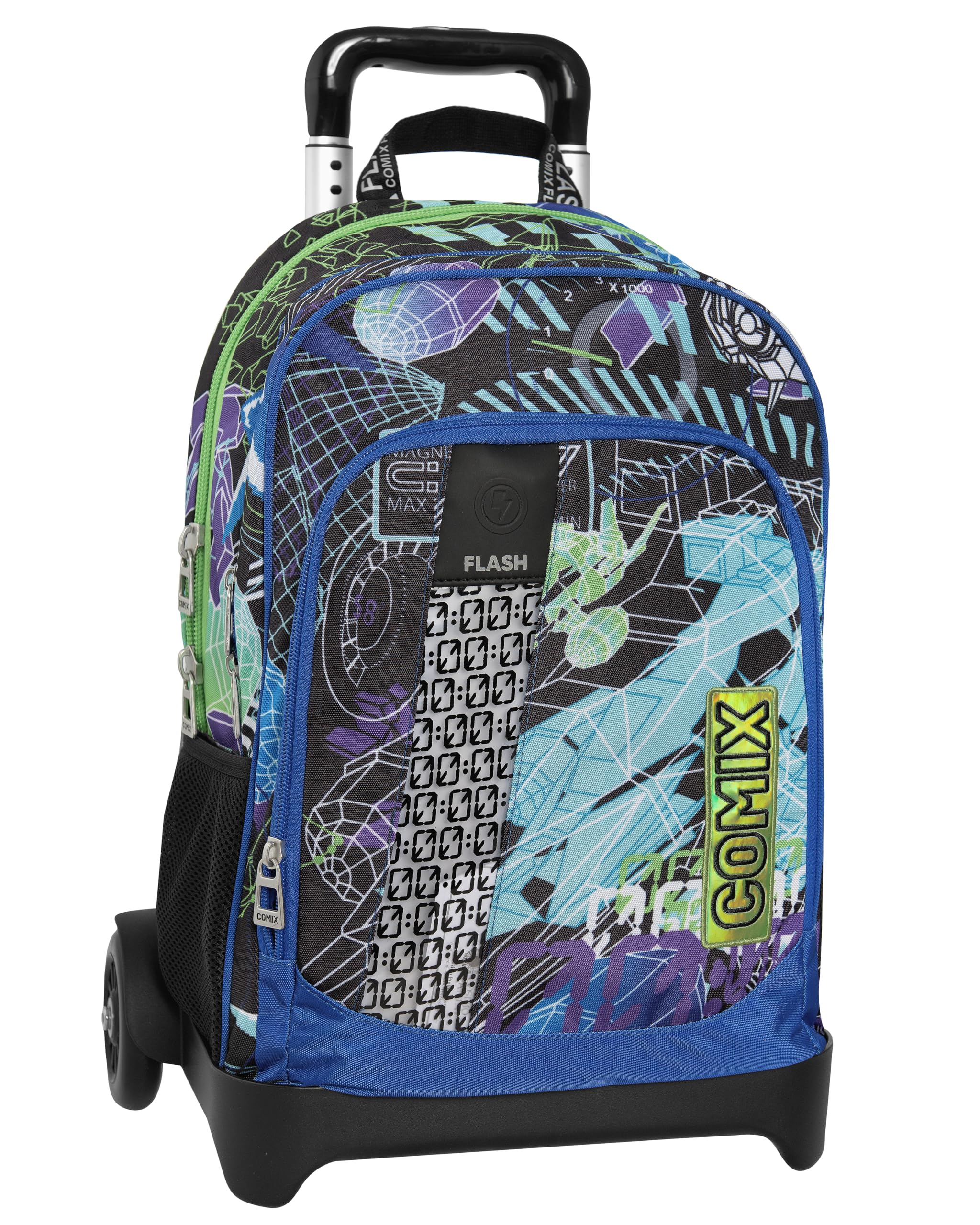 COMIX Panini Zaino Scuola Con Trolley Staccabile Flash - Comicamo, Multicolore
