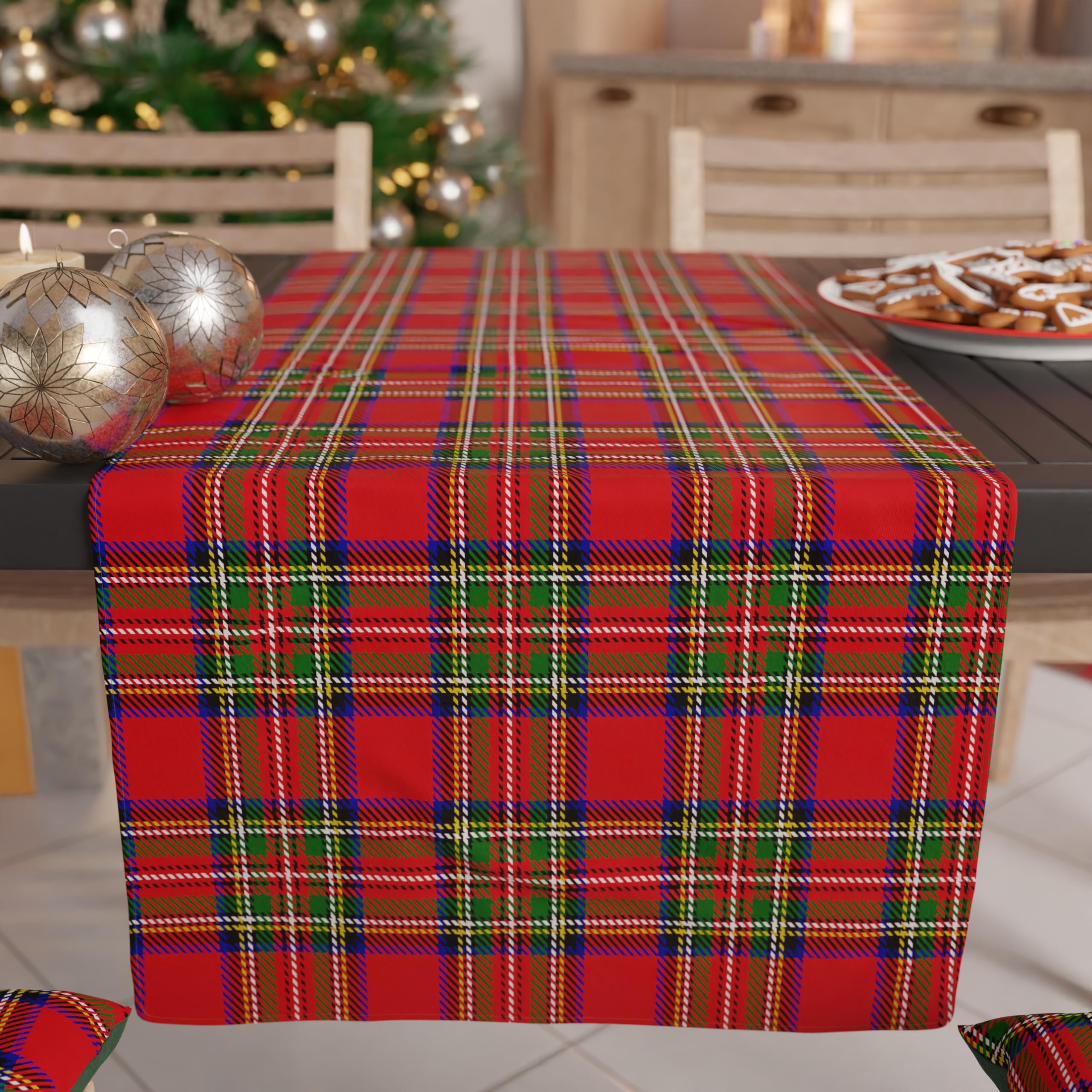 PETTI Artigiani Italiani - Christmas Table Runner, Kitchen Runner 140x40 cm, Elegant Tartan Christmas Table Runner, 100% Made in Italy