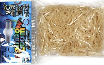 Rainbow Loom Mother-of-Pearl Rubber Bands Refill - 600 Bands & 24 C-Clips