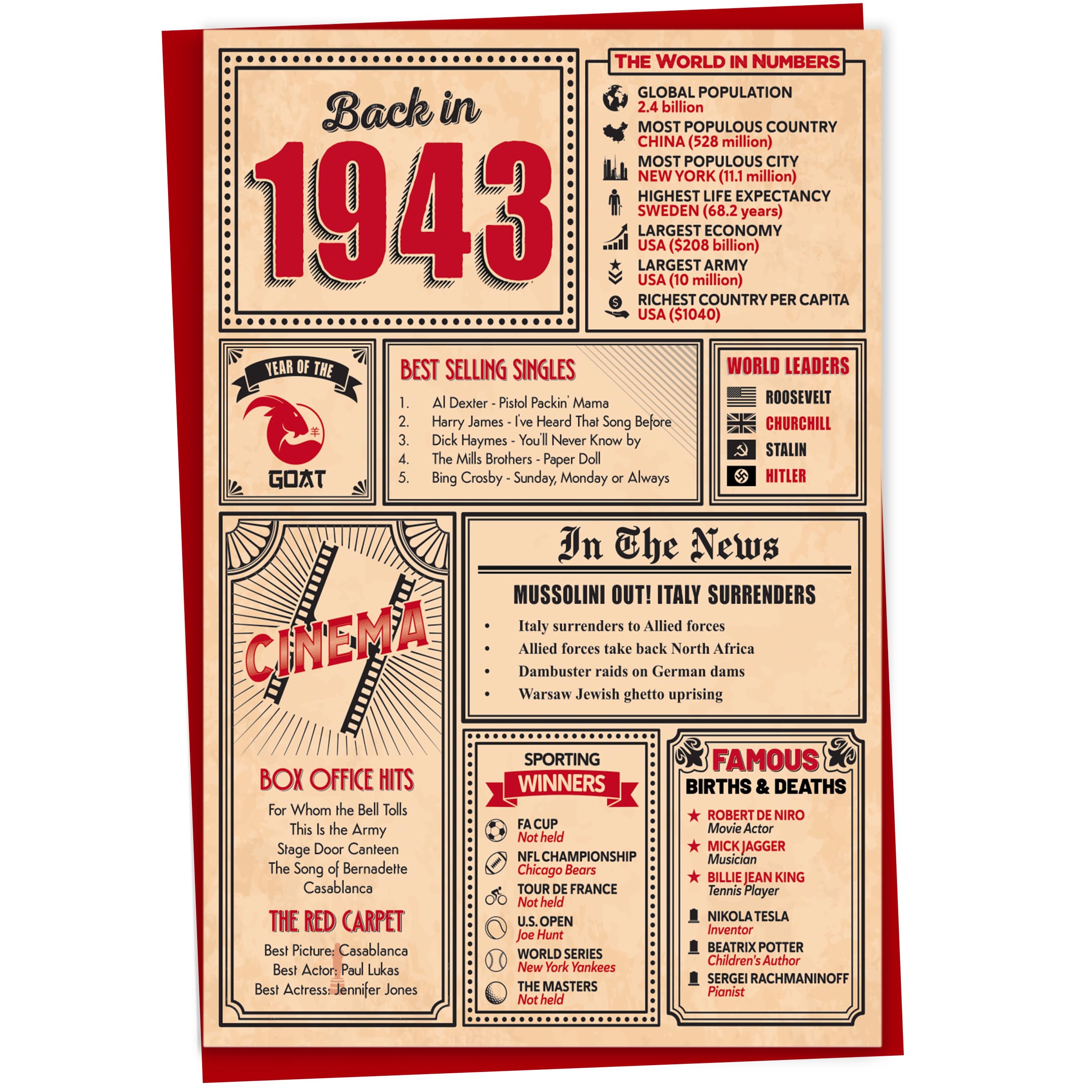 50th Birthday Card - Back in 1976 In This Year Card, Greeting Card for Men and Women, Birthday Cards for Women, Birthday Cards for Men, 50th Anniversary Card, 5x7 — view 43