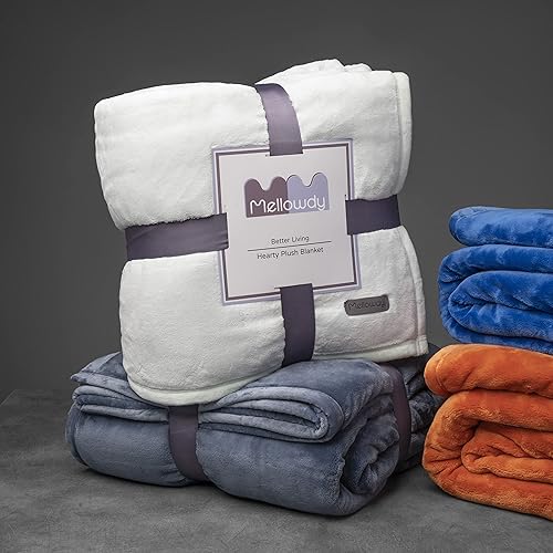 Miniatura 6 de Mellowdy Manta de franela de felpa extra gruesa (menta pálida, 60 x 80)  Manta cálida de 500 GSM tamaño individual para invierno, otoño, suave,