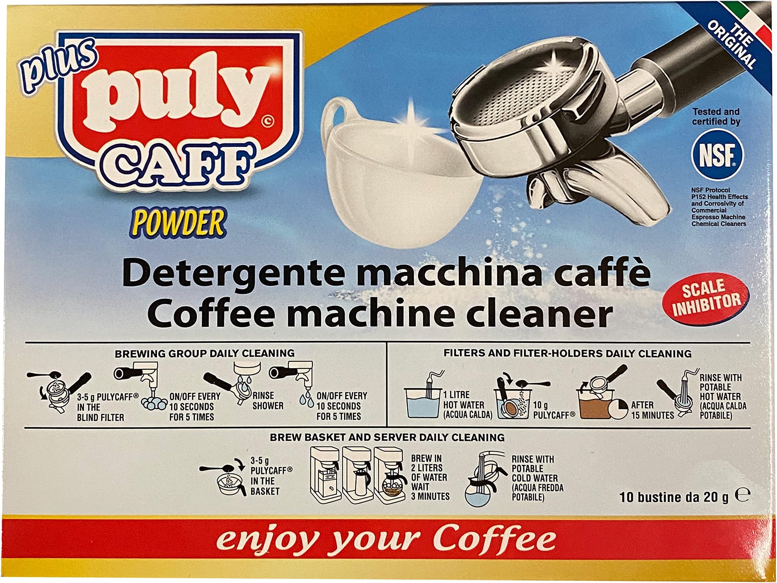 Plus Espresso Machine Cleaner Box of 10 packets