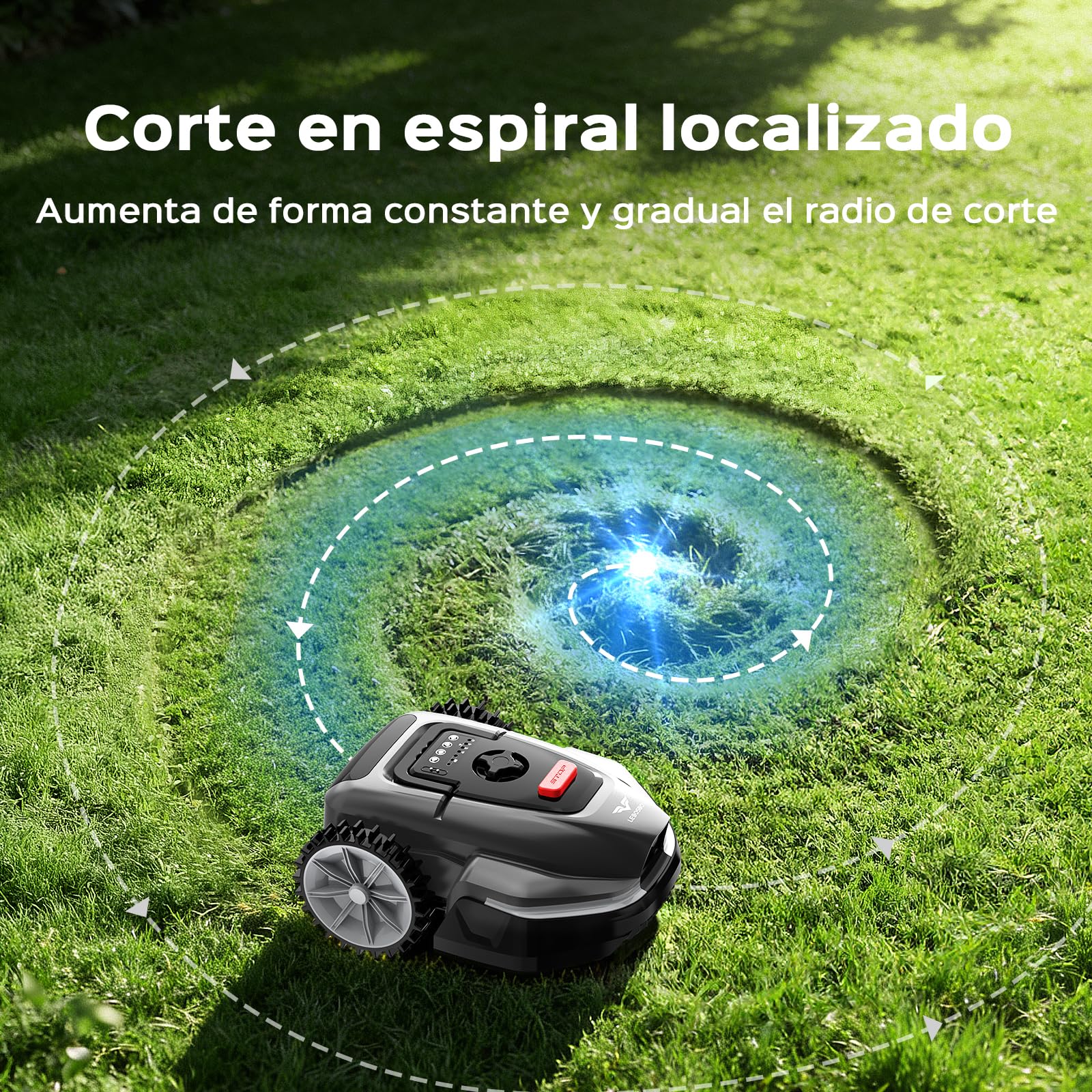 V3 robot cortacésped, con navegación visual, detección de 150+ obstáculos, control por app, 50 dB, con modo espiral y sensor de lluvia, cortacésped automático para jardines pequeños y medianos