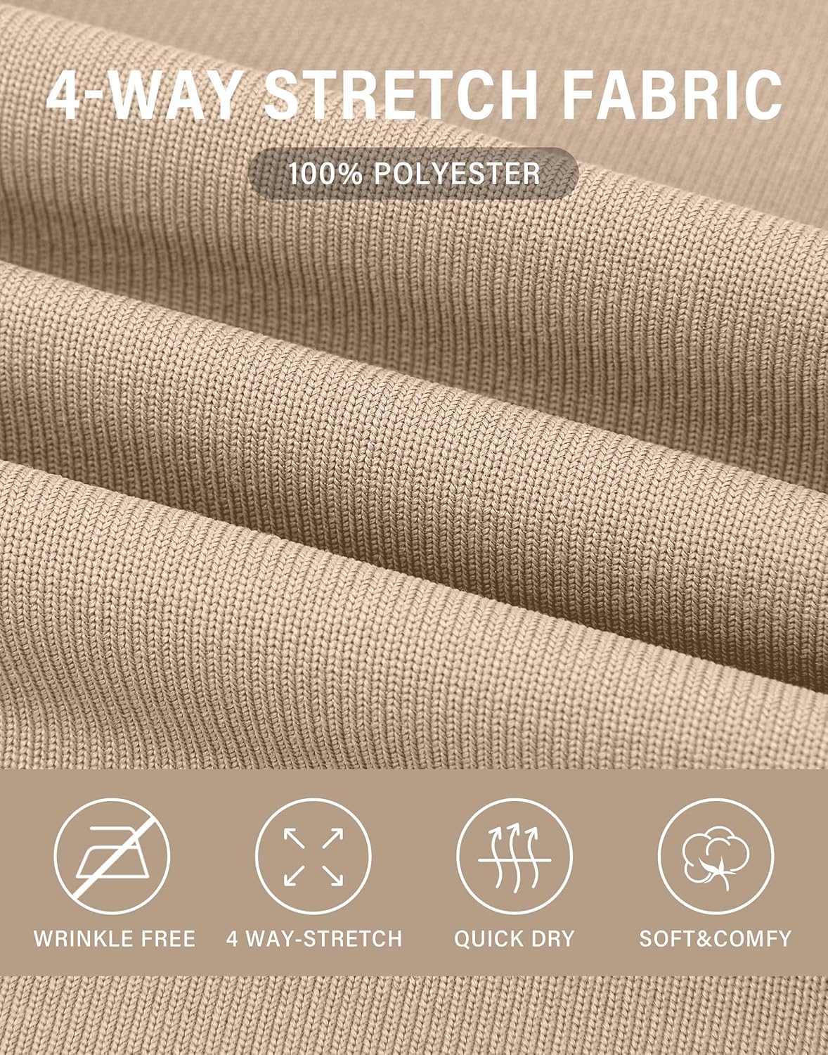 Mens Golf Dress Shorts 7 Inch Inseam Stretch Work Shorts Quick Dry Casual Lightweight Flat Front Shorts with 5 Pockets - Image 5