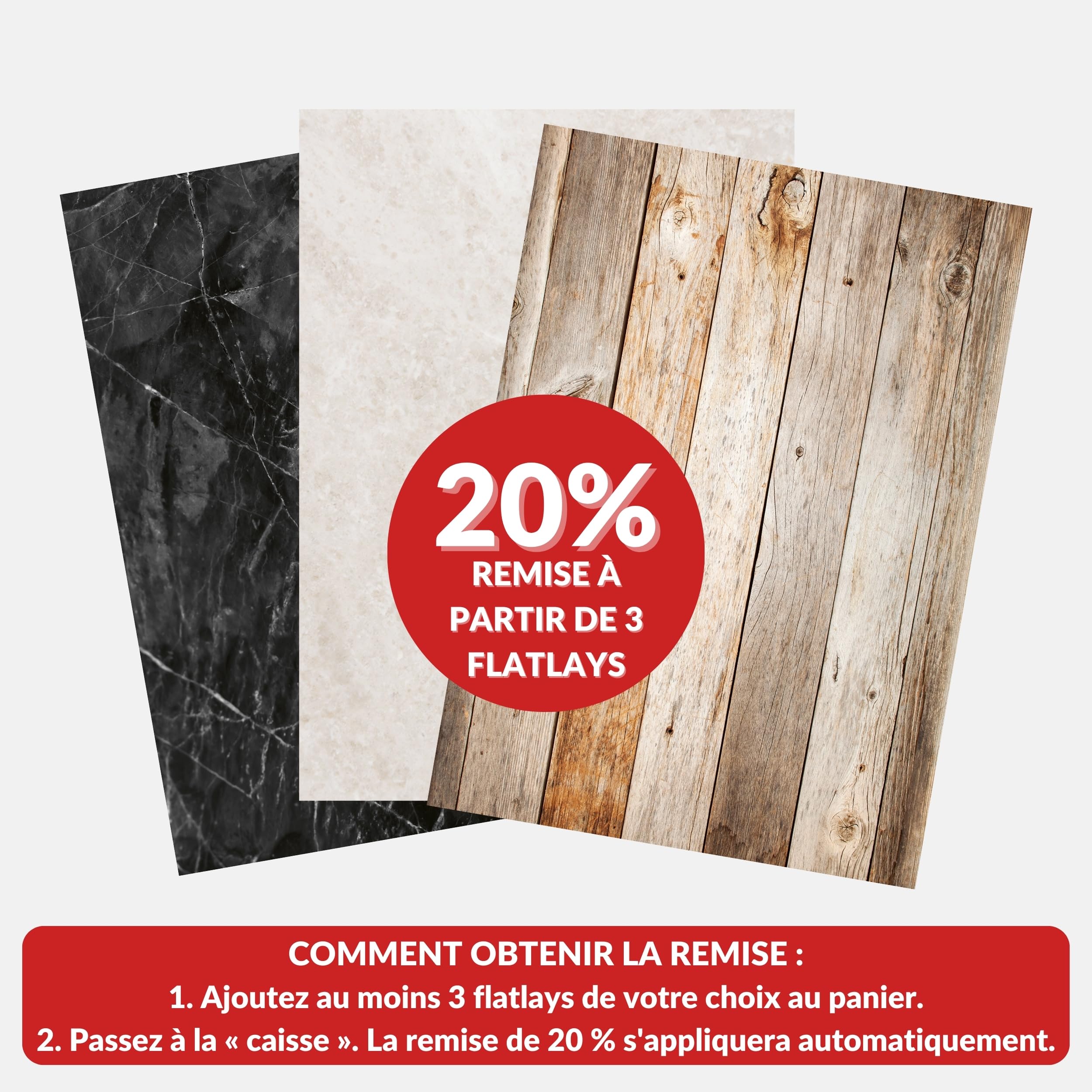 LENS-AID Fond Photo flatlay 84x60 cm Photographie culinaire | support photo recto verso, essuyable, finition satinée pour blogueurs food et photo produit, Made in Germany