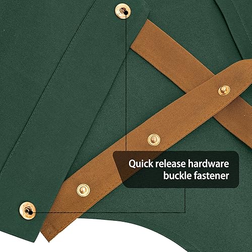 Miniatura 2 de Paquete de 3 delantales de chef impermeables ajustables con 2 bolsillos para hombres y mujeres, delantal para cocinar, hornear, restaurante