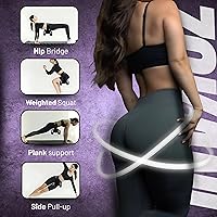 Vista 4 de Cinturón de empuje de cadera, entrenador de glúteos doble acolchado con diseño antideslizante, cinturón de peso resistente para mancuernas