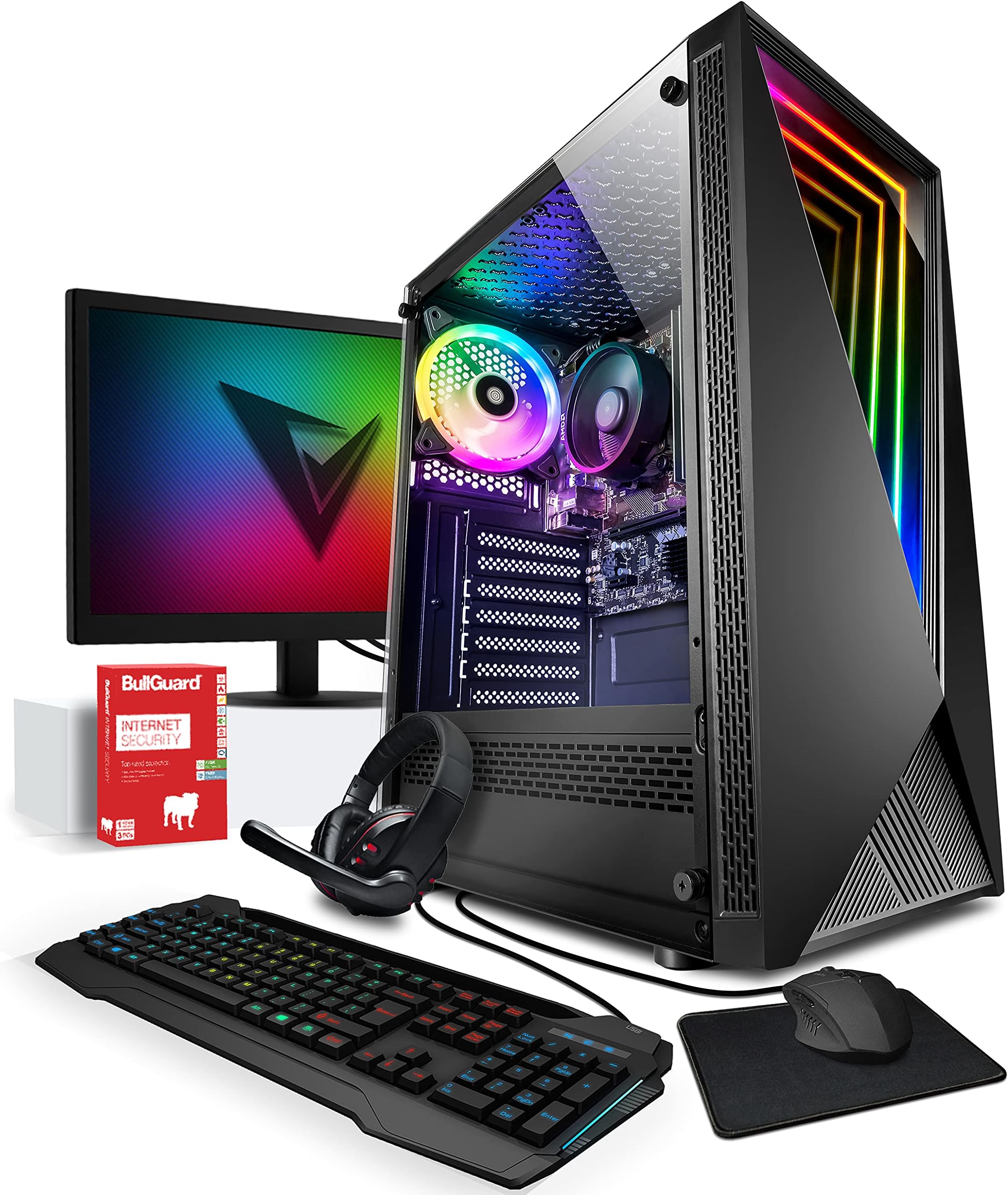 Vibox I-20 Gaming PC - Monitor Bundle - Quad Core Ryzen Processor - Radeon Vega 8 Graphics - 16GB RAM - 1TB Hard Drive - Windows 10 - WiFi  Windows 10 Dell Gaming Ready PC Set (Renewed)  WiFi enabled Complete set of Dell OptiPlex Dual Core Windows 10 Desktop PC Computer (Renewed)