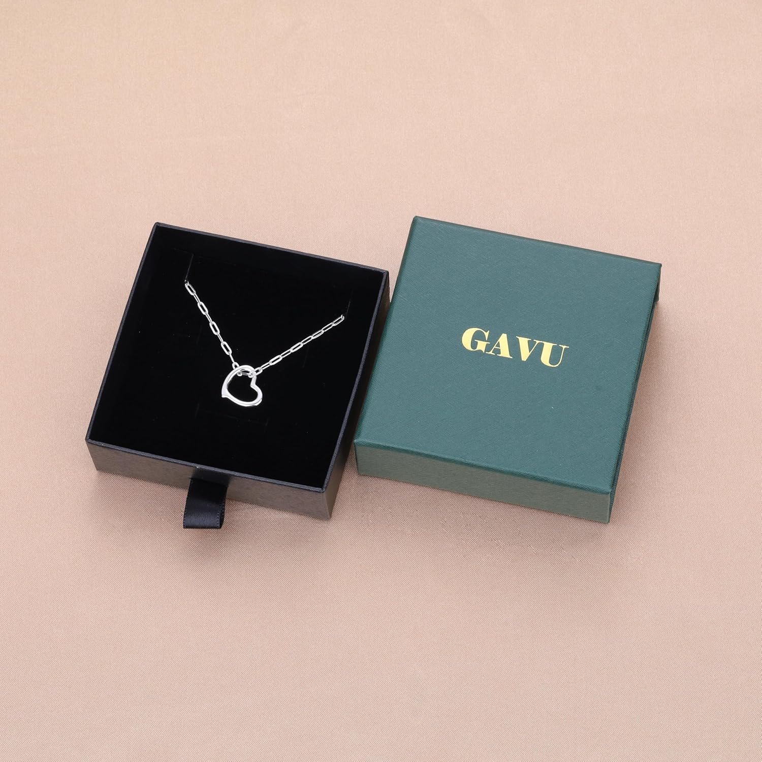 GAVU 925 Sterling Silver Heart Necklace for Women, Dainty Silver Heart Charm Necklace for Women - Image 6