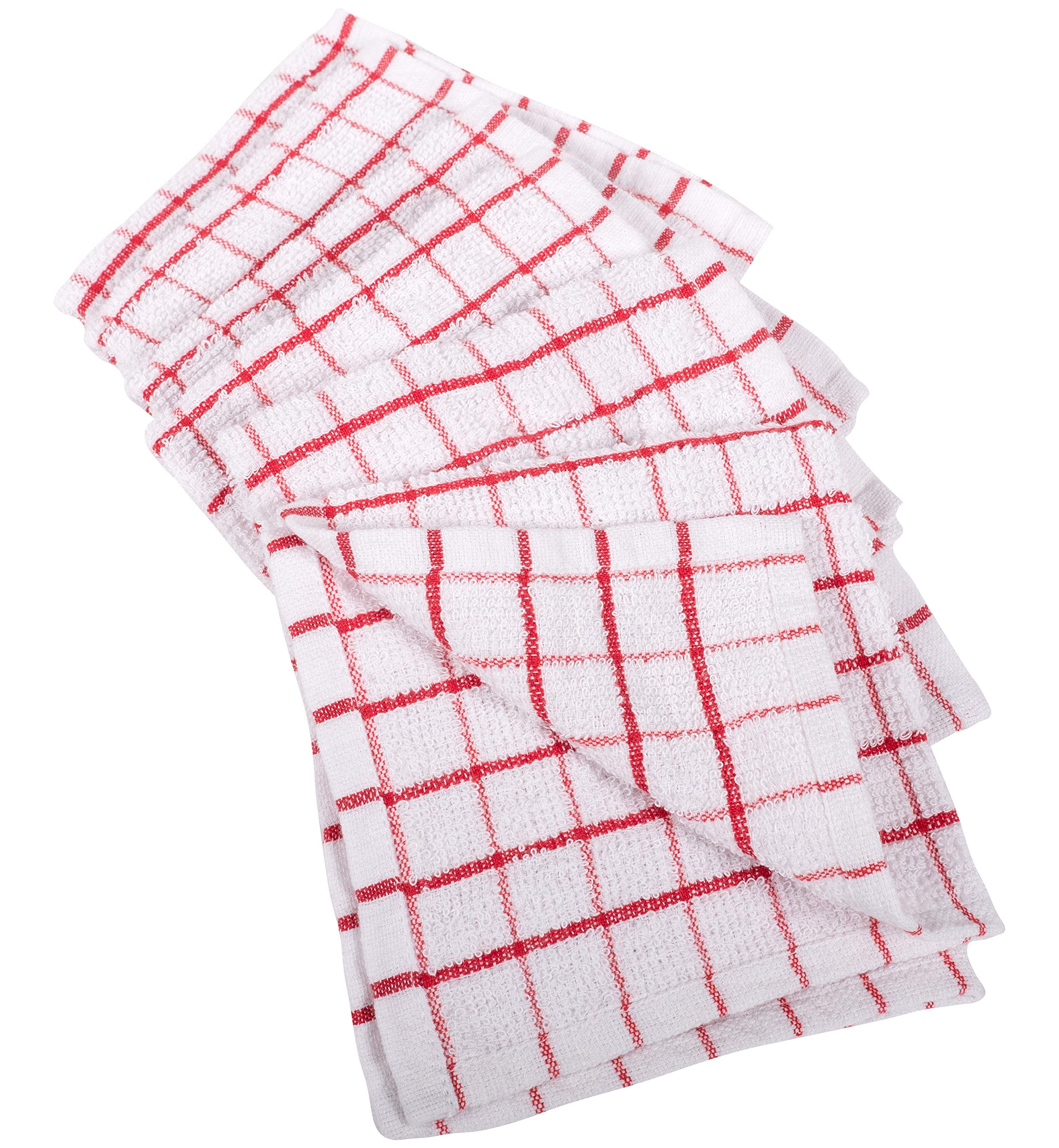 KAF Home Pantry - Paños de Cocina a Cuadros 100% algodón | Juego de 6, 12 x 12 Pulgadas | absorbentes y Lavables a máquina Limpiar encimeras, y Cualquier derrame del hogar