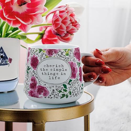 Miniatura 8 de Pavilion Gift Company - Cherish The Simple Things - Taza de cerámica de 18 onzas, regalo para el día de la madre, taza de café para mamá, tía,