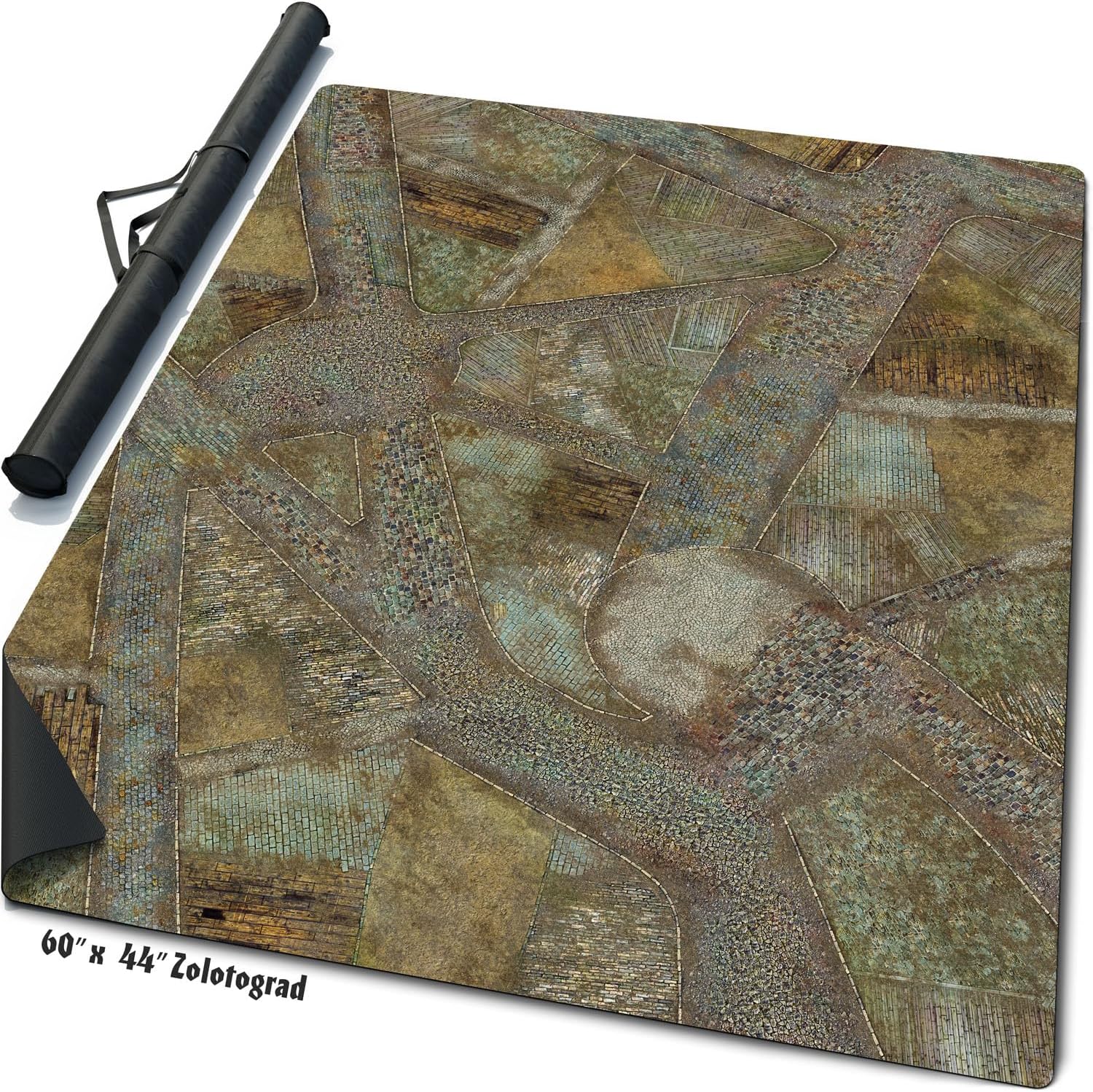 Warzone Studio 60 x 44 inch Double-Sided Rubber Battle Mat: Depalemon + Zolotograd + Bag