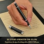 BEILUNER Stylos à bille, Stylo à billes Chrome noir stupéfiant, Meilleur ensemble de cadeau stylo à boule pour hommes & Femmes, Professionnelle, Exécutive, Bureau, Fancy Pen-Dive Box Avec 0.5mm Recharge noire supplémentaire