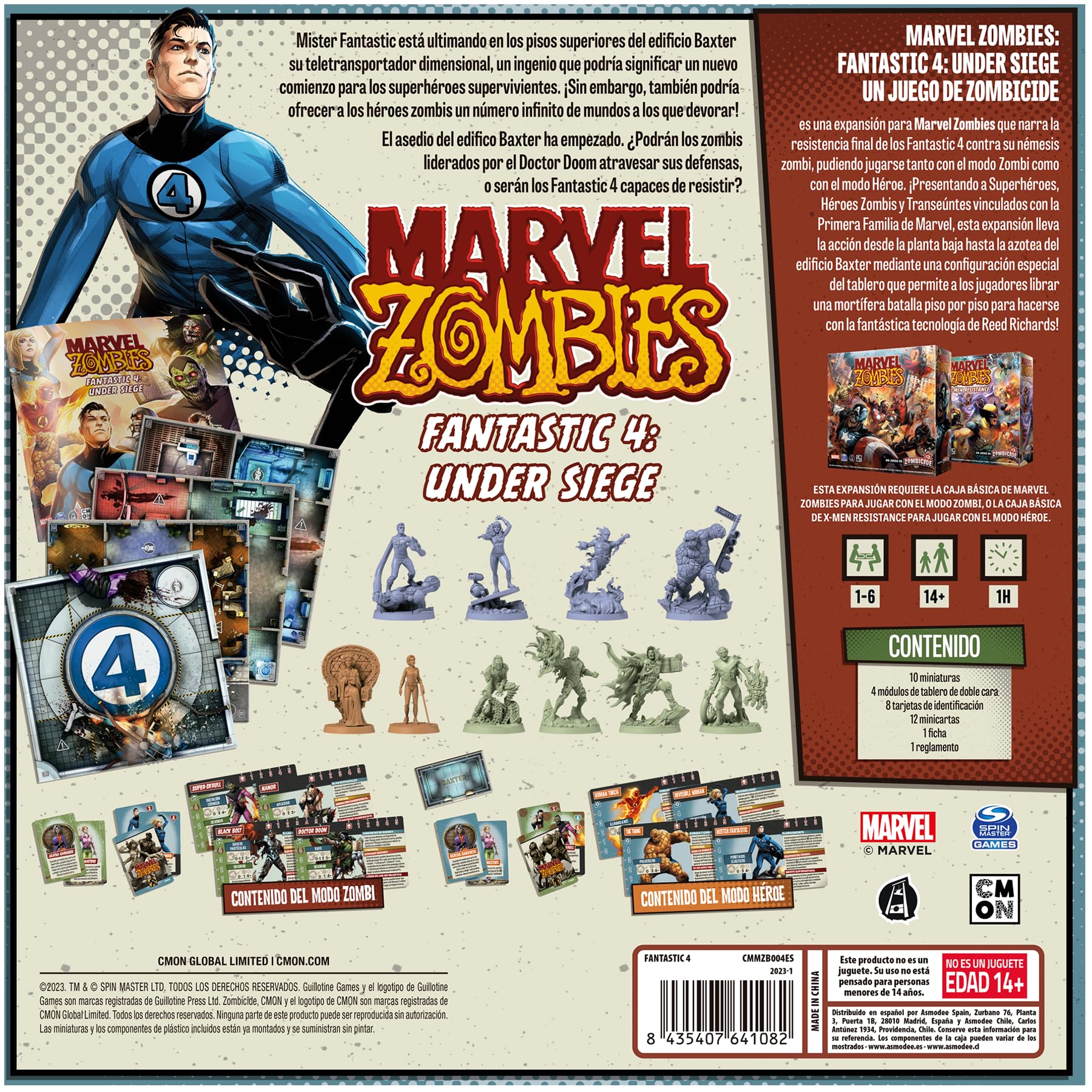 CMON | Marvel Zombies: Fantastic 4 Under Siege | Espansione | Gioco da Tavolo Cooperativo nell'Apocalisse Zombie | A partire da 14 Anni | Da 1 a 6 Giocatori | 60 Minuti per Partita | Italiano