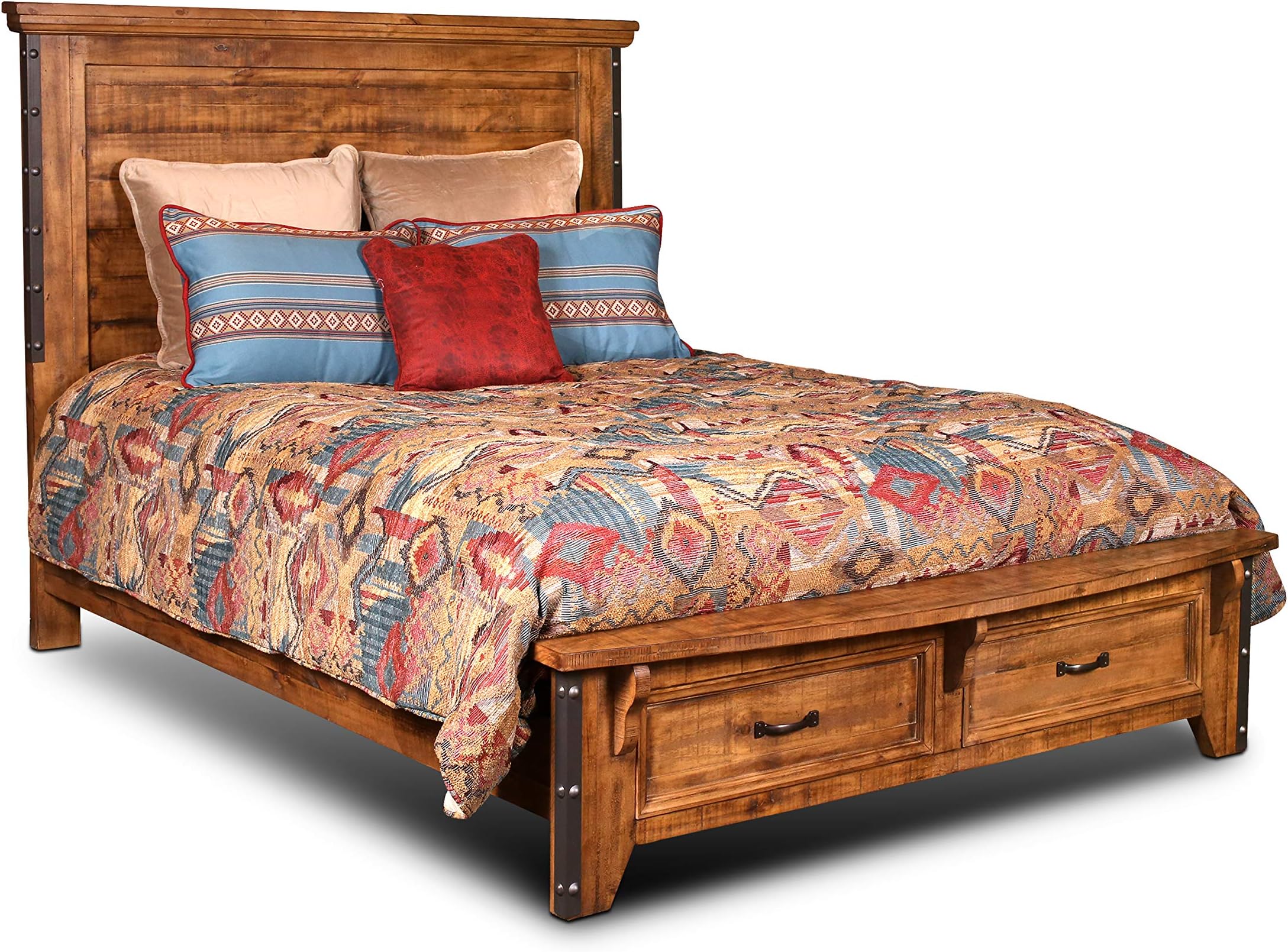 Sunset TradingRustic City Queen Headboard, Natural Oak