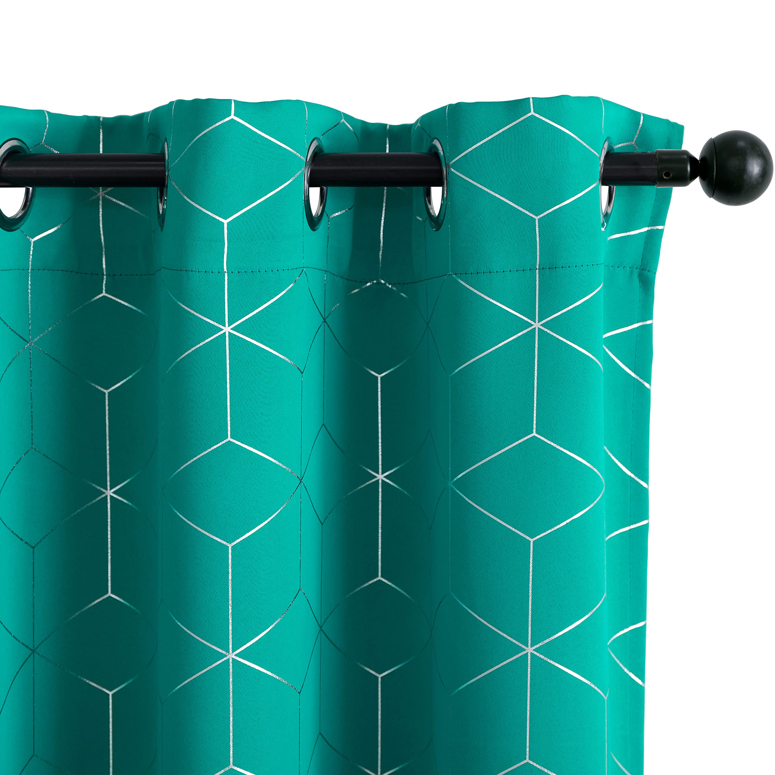 Rideaux occultants thermiques 2 panneaux vert eau pour grand salon