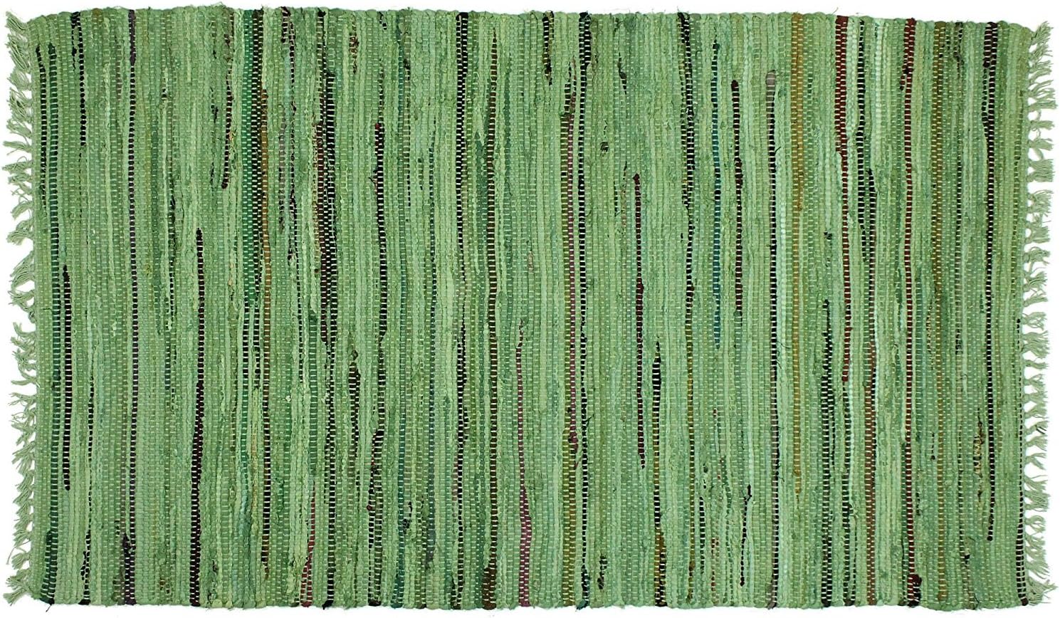 Sturbridge Country Rag Rug in Sage 72" x 108"