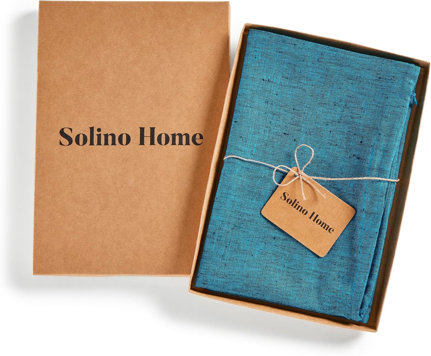 Solino Home Linen Pillow Cover 20 x 20 Inch - 100% European Flax Chambray Teal Decorative Throw Pillow Case with Invisible Zipper - Montauk, Accent Cushion Cover for Couch, Sofa, Bed, Chair