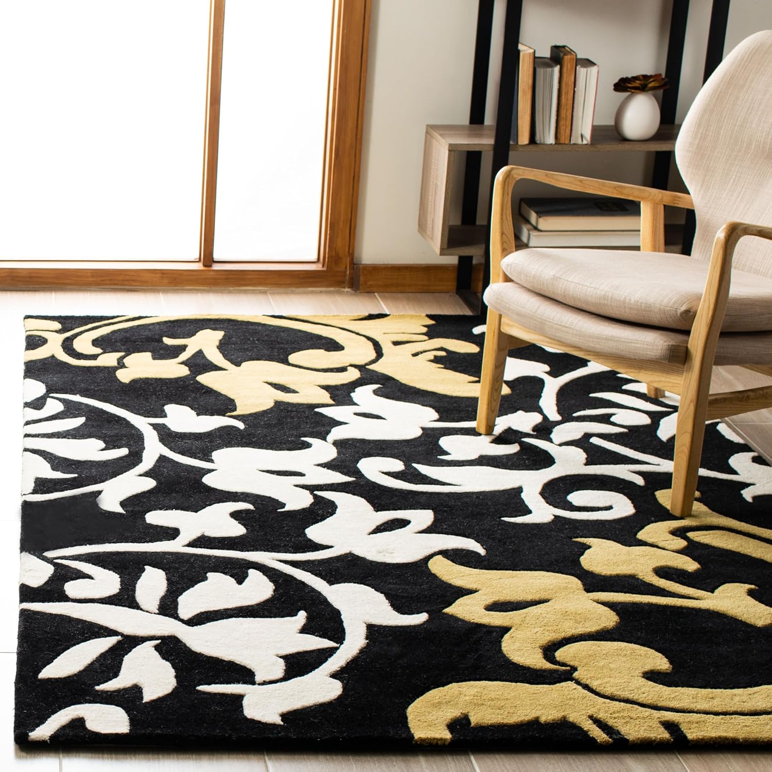 SAFAVIEH Soho Collection 2'6" x 6' Brown/Multi SOH760A Handmade Premium Wool & Viscose Runner Rug