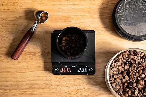 Miniatura 4 de MiiCoffee Báscula de café Nano Pro con temporizador, escala de espresso con tara automática, cuerpo de aluminio, sensor táctil y cubierta