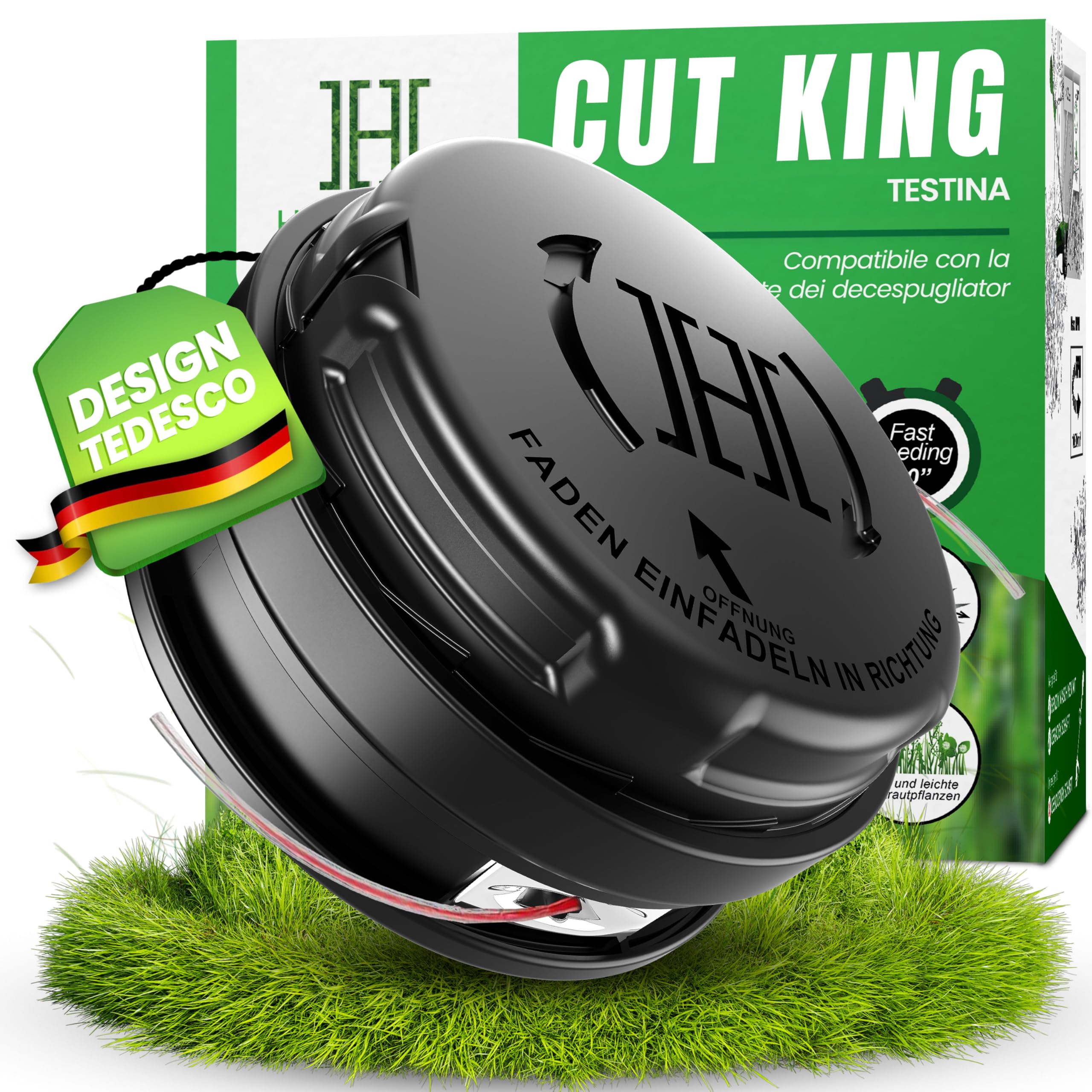 Testa Filo Decespugliatore Heckenpracht Tap & Go - Bobina Con 5 Adattatori Universali - Foto 8