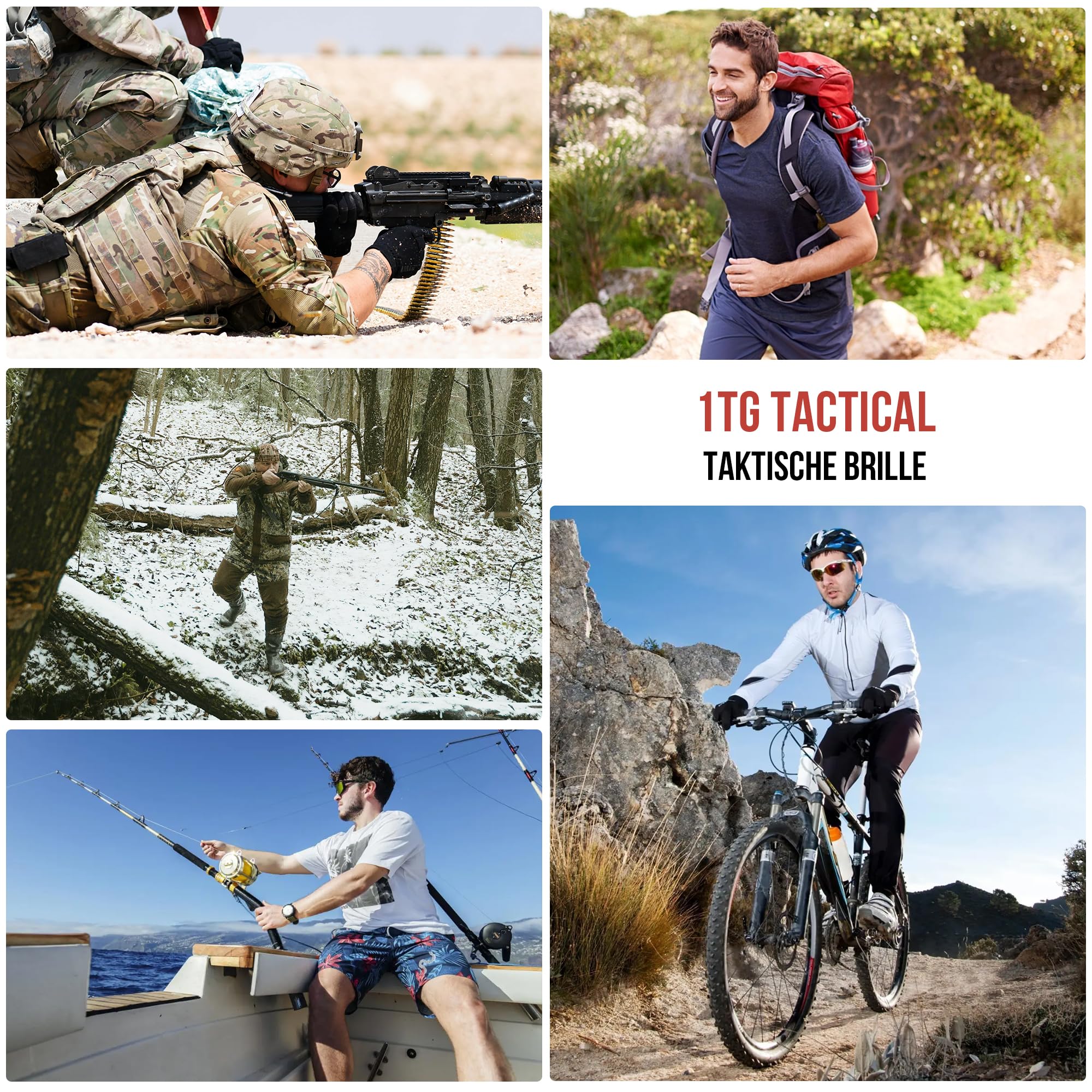 1TG Tactical Occhiali da ciclismo softair tattici sportivi uomo donna paintball caccia