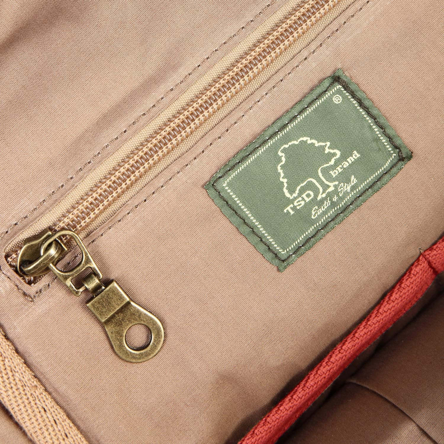 TSD Brand Turtle Ridge Canvas Sling Bag (Camel)