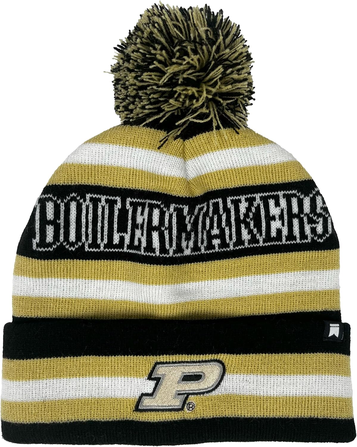 Official Collegiate Knit Beanie with Pom - Block Stripes Collection