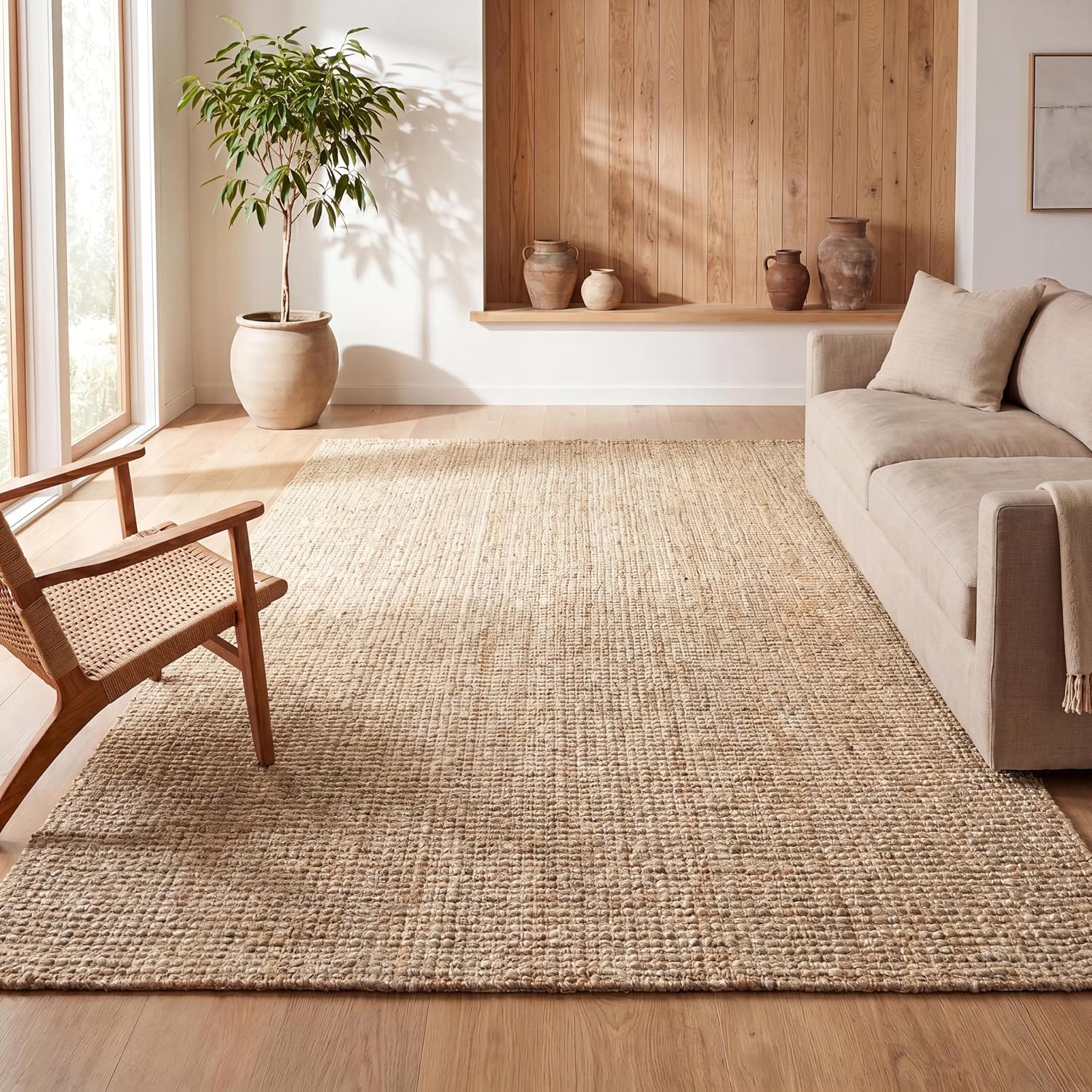 JONATHAN Y Hiro Hand Woven Chunky Jute Ivory Runner Rug, 2x8, Bohemian, Transitional, Easy-Cleaning for Living Room, Bedroom, Kitchen, Pet Friendly, Non-Shedding (NFR103A-28)