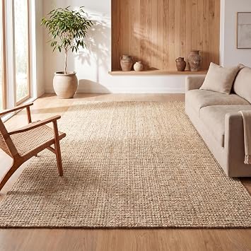 JONATHAN Y Hiro Hand Woven Chunky Jute Ivory Indoor Area Rug, 4x6, Bohemian, Transitional, Easy-Cleaning for Living Room, Bedroom, Kitchen, Pet Friendly, Non-Shedding NFR103A-4
