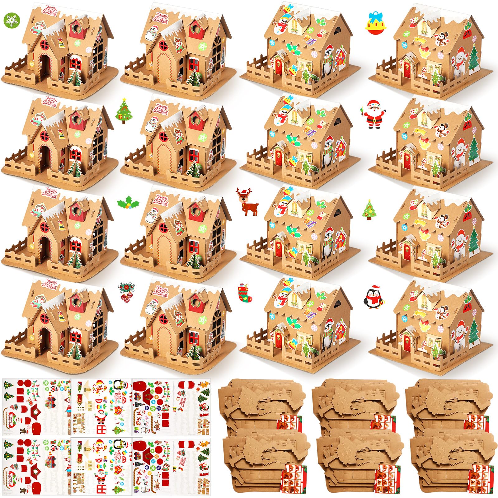 Snapklik.com : 16 Set Christmas Craft Kit Gingerbread House Set Xmas