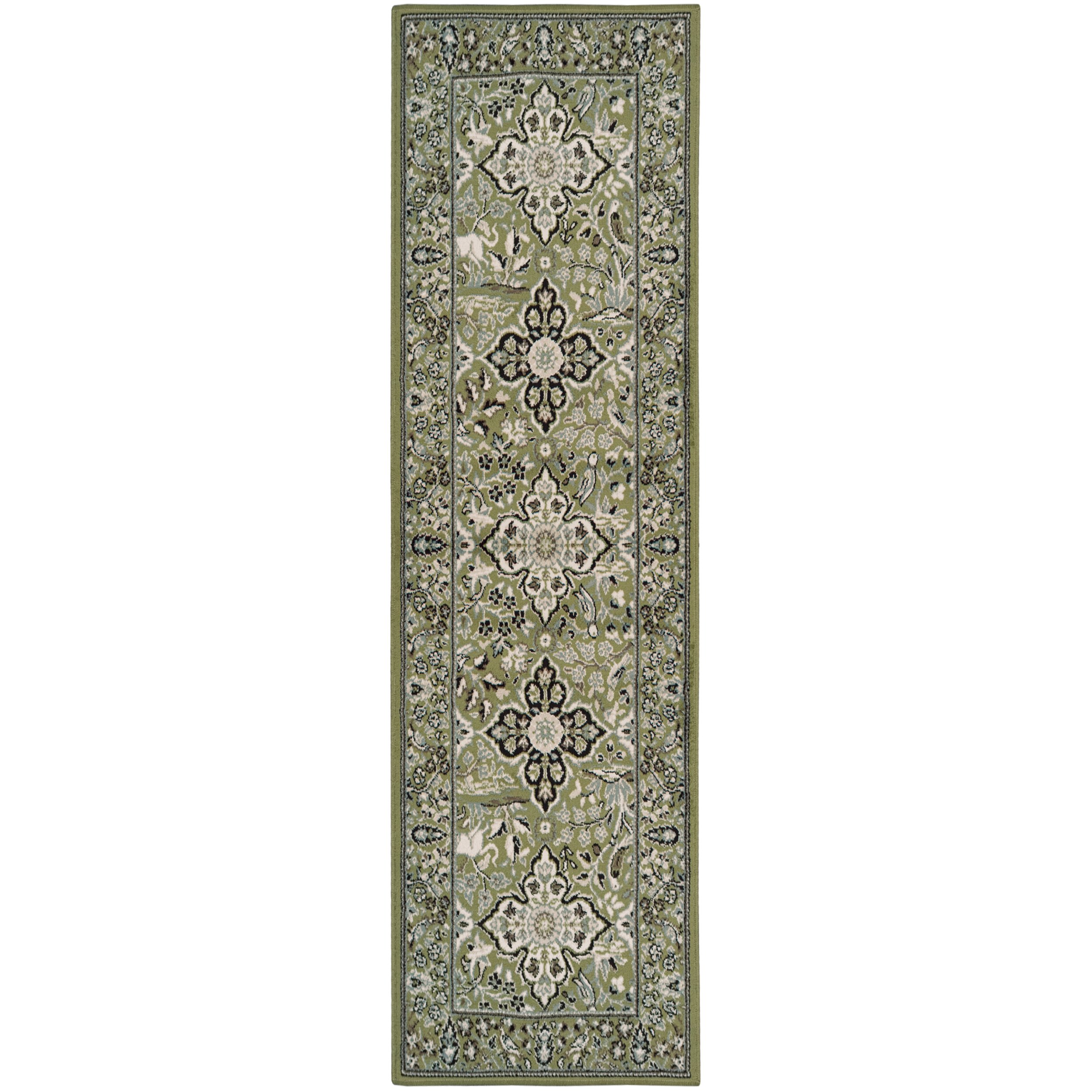 Tapis de couloir Poly Zone résistant aux taches en polypropylène vert pour entrées très fréquentées