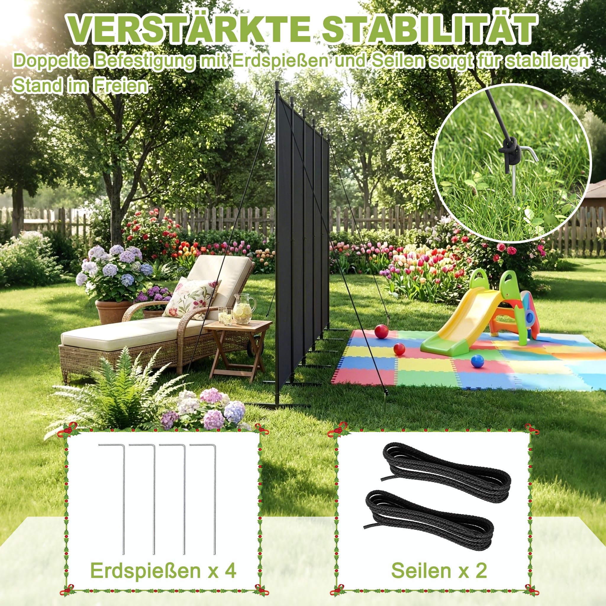 LZQ Paravent Raumteiler Klappbar Freistehend Sichtschutz Trennwand Faltbar Spanische Wand Stellwand Raumtrenner für Schlafzimmer Wohnzimmer Büro Balkon Innenbereich – 3 Teilig 240x180 cm Dunkelgrau