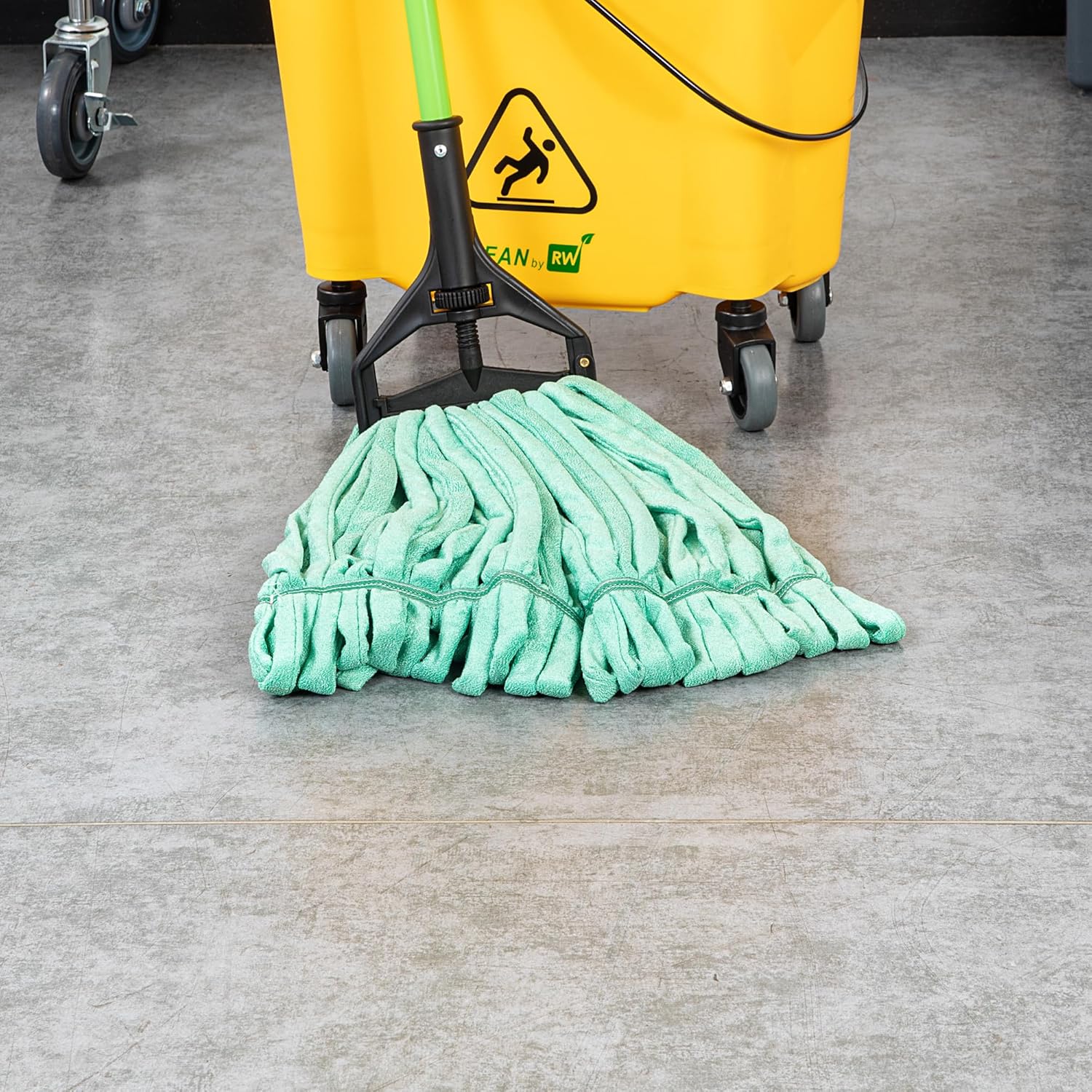 Restaurantware-MOP HEAD ONLY: Clean Tek Professional 24 Ounce Wet Mop Head, 1 Looped End Refill - Handle Sold Separately, 1.25 Inch Headband, Microfiber Green, Machine Washable