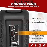 Vista 2 de Pyle 12'' Portable Bluetooth Speaker System - 800 Watts - Karaoke Speaker w/ Latest DJ LED Lights, USB/FM/BT/Aux/Remote Control/Mic Inputs &