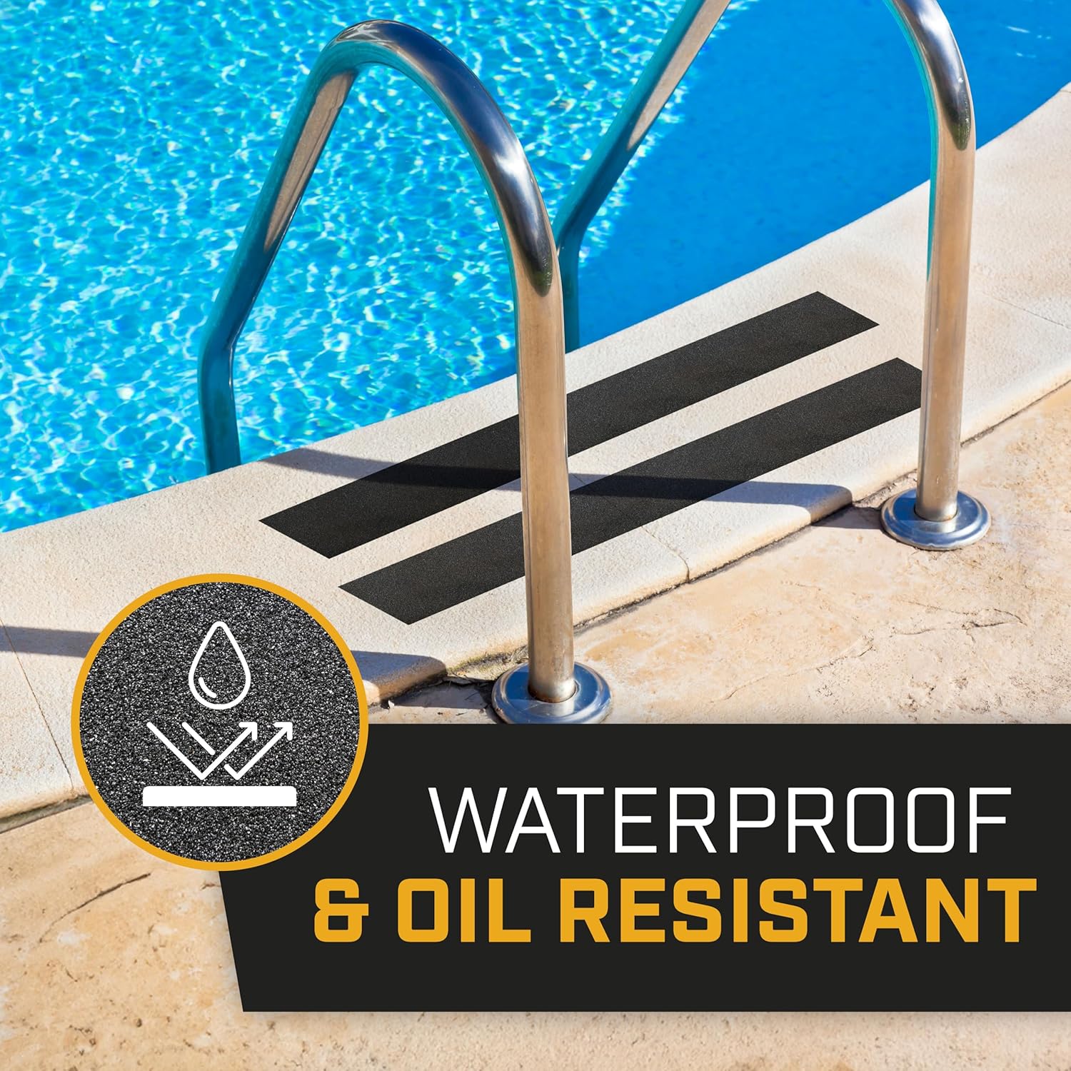 Lockport Anti Slip Tape - Heavy Duty Black Grip Tape for Stairs - 4 Pack - 4” x 25ft Each roll for Stair Treads Non Slip Outdoor/Indoor - Traction for Ramps and Steps