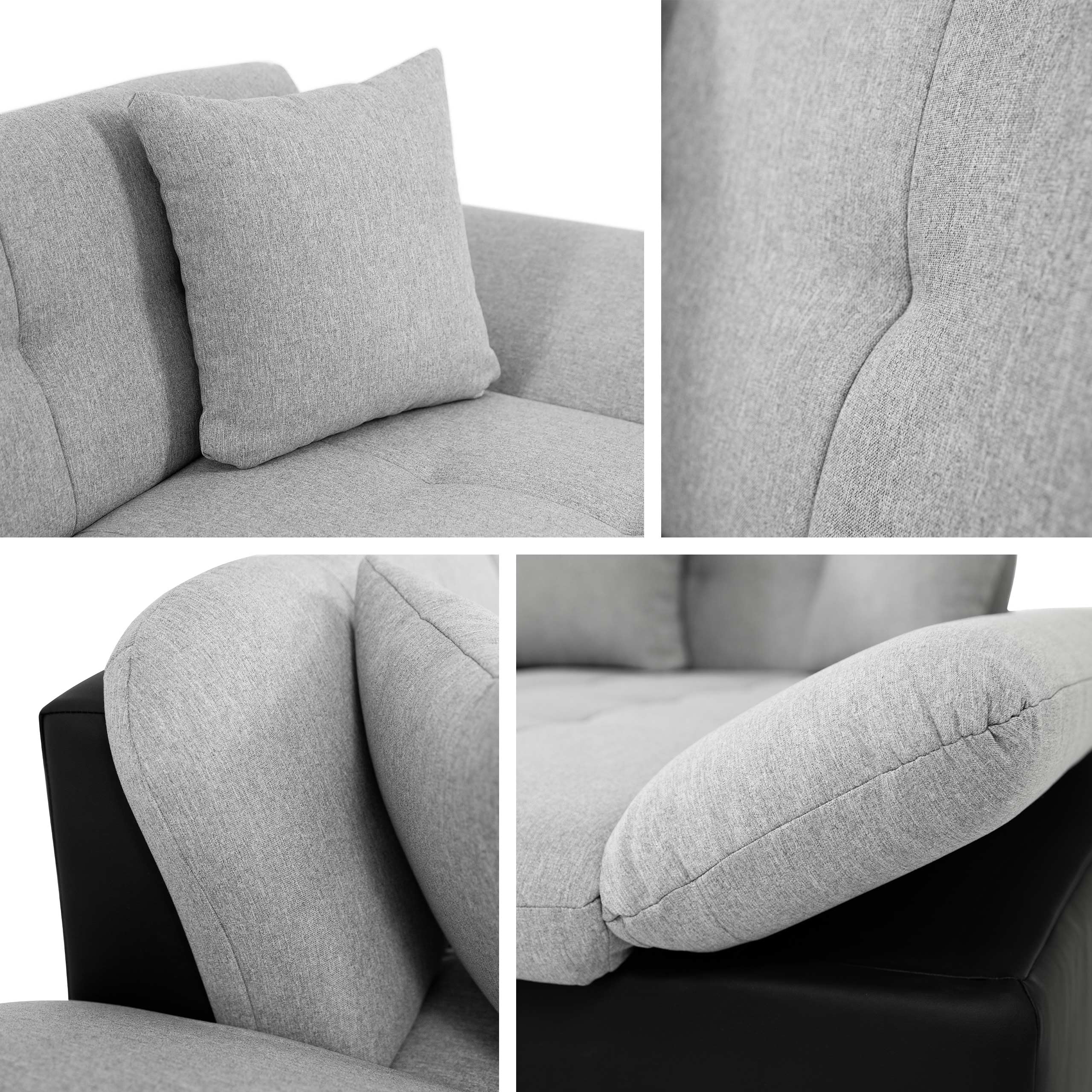 Mirjan24 Ecksofa Malwi mit Regulierbare Armlehnen Design Eckcouch mit Schlaffunktion Bettkasten L-Form Sofa vom Hersteller Couch Wohnlandschaft (Lux 06 + Lux 06 + Lux 05, Ecksofa: Links)