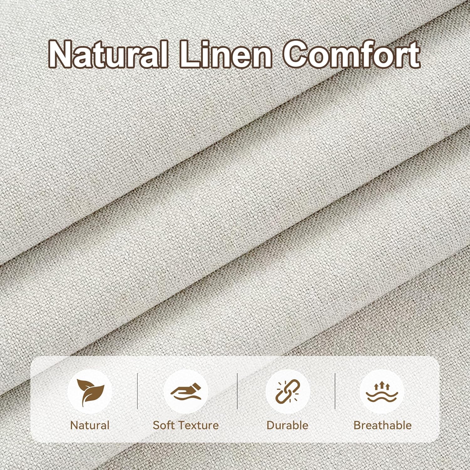 Accent Chair for Living Room, Modern Linen Fabric Upholstered Armchair Comfy Reading Chair for Bedroom Mid Century Single Sofa Chair with Solid Wood Legs for Apartment Office, Beige